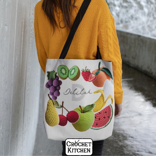 Bolsa Tote Colagem de Frutas Arco-Íris de Arco-Íris Tendente (Criador carregado)