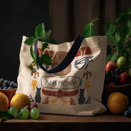 Bolsa Tote Colagem de Gráficos Egípcios Antigos