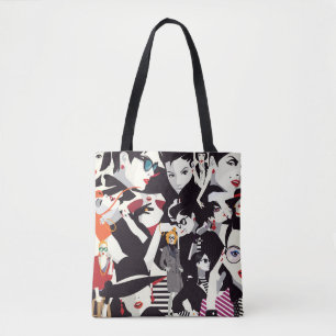 Bolsa Tote Colagem de meninas modestas: pop