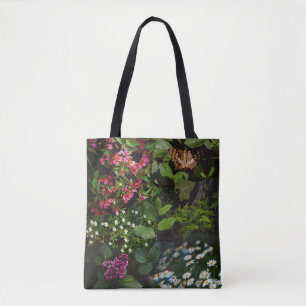 Bolsa Tote Colagem de Sonhos Botânicos Escuros da Floresta em