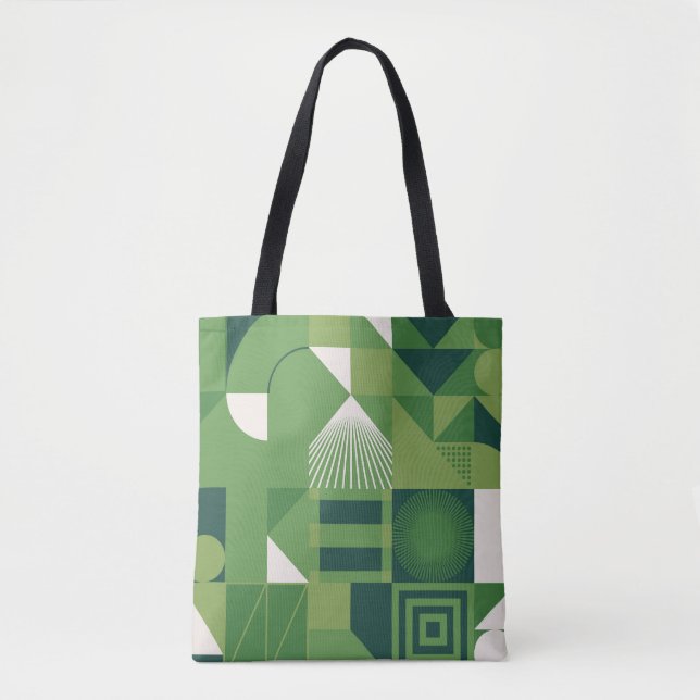 Bolsa Tote Colagem digital Duotone, elementos geométricos (Frente)