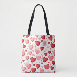 Bolsa Tote Colagem do Dia de os namorados do coração vermelho