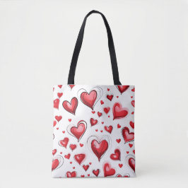 Bolsa Tote Colagem do Dia de os namorados do coração vermelho