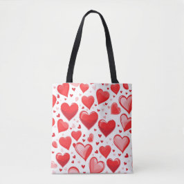 Bolsa Tote Colagem do Dia de os namorados do coração vermelho