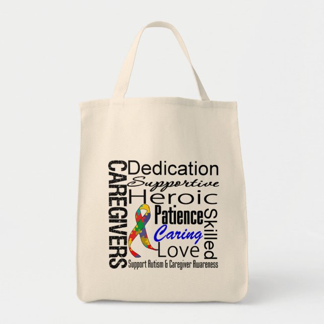 Bolsa Tote Colagem dos cuidadors do autismo (Frente)