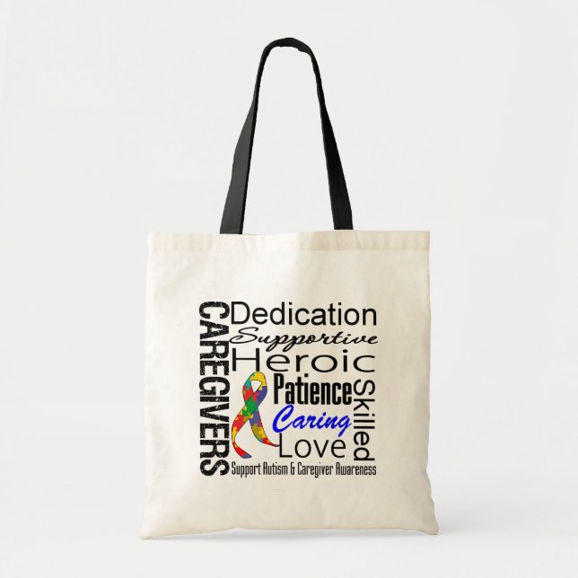 Bolsa Tote Colagem dos cuidadors do autismo (Frente)