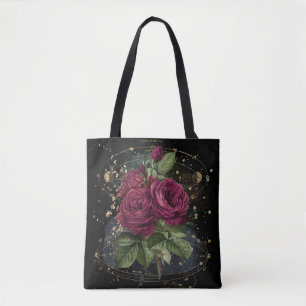 Bolsa Tote Colagem entre raparigas - rosas vermelhas de sangu