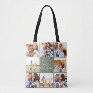 Bolsa Tote Colagem fotográfica - dia de as mães verde-feminin