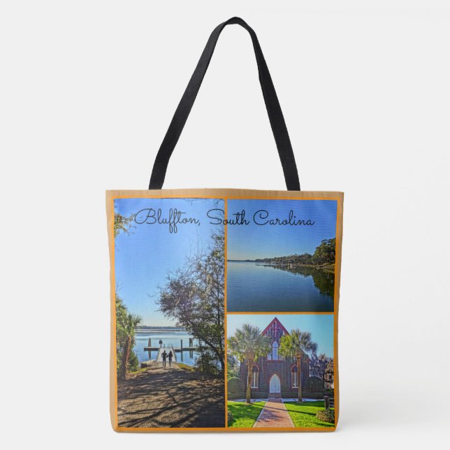 Bolsa Tote Colagem Lowcountry da Carolina do Sul de Bluffton (Frente)
