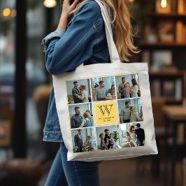 Bolsa Tote Colagem Personalizada de Fotografias da Família Mo