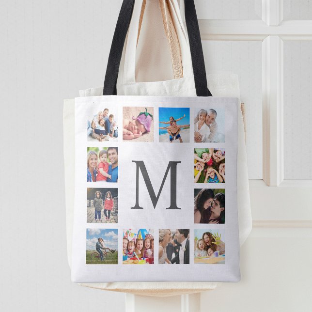 Bolsa Tote Colagem Personalizada de Fotos da Família Personal (Criador carregado)