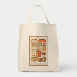 Bolsa Tote Colagem Vintage de Queijos Domésticos, 1923 Grocer