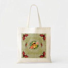 Bolsa Tote Colagem Vintage Retro com rendas e flores