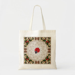 Bolsa Tote Colagem Vintage Retro com rendas e flores