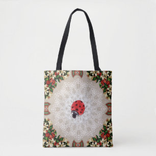 Bolsa Tote Colagem Vintage Retro com rendas e flores