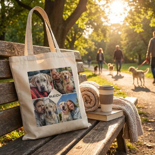 Bolsa Tote colar de fotos personalizado de cachorro animal de