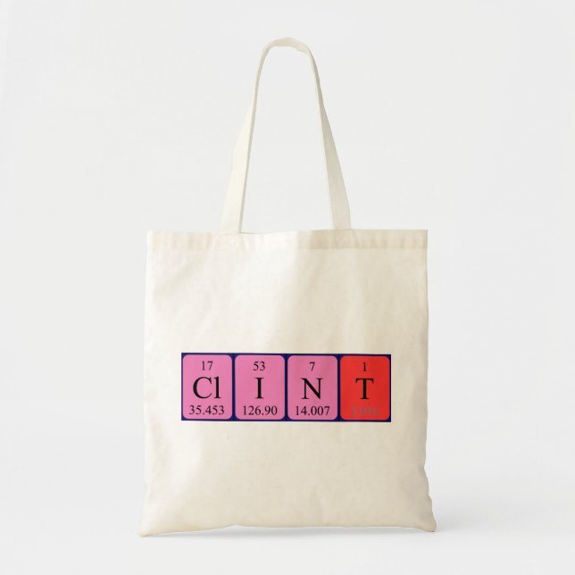 Bolsa Tote Colar o nome periódico da mesa no saco (Frente)