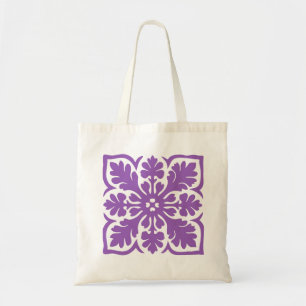 Bolsa Tote Colcha havaiana moderna roxa real ilha do Havaí