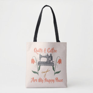 Bolsa Tote Colchas e Café Entusiasta de Colchas