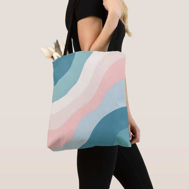 Bolsa Tote Coleção Absoluta Moderna Rosa Bege e Verde Menta (Close Up)