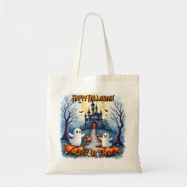 Bolsa Tote Coleção Assustadora e Fofa de Halloween (Frente)