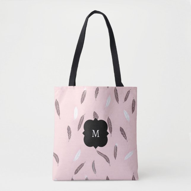 Bolsa Tote Coleção Boho de Penas de Luxo Popular (Frente)
