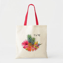 Bolsa Tote Coleção de Ananás Tropicais e Flores