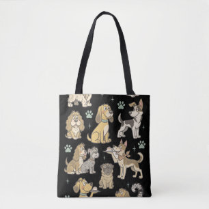 Bolsa Tote Coleção de Clipart de Cachorros de Desenho Animado