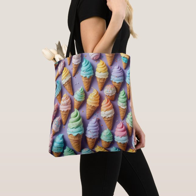 Bolsa Tote Coleção de Cones de Sorvete (Close Up)