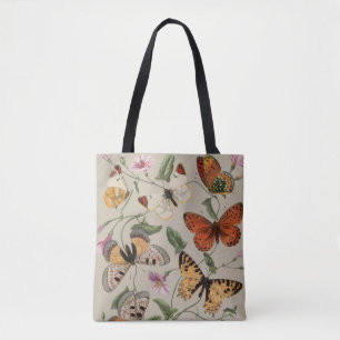 Bolsa Tote Coleção de Desenhos de Mariposa Borboleta Natureza