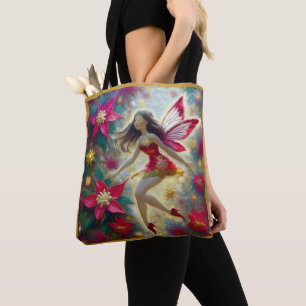 Bolsa Tote Coleção de Fadas de Natal - Cabelo castanho escuro