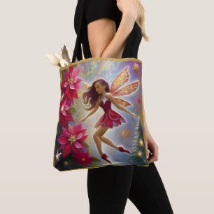 Bolsa Tote Coleção de Fadas de Natal - Cabelo Leve Auburn