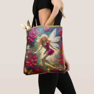 Bolsa Tote Coleção de Fadas de Natal - Cabelo Loiro Dourado C
