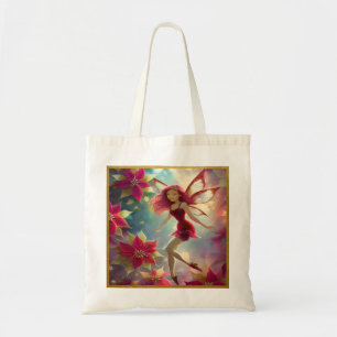 Bolsa Tote Coleção de Fadas de Natal - Cabelo Vermelho Rosa