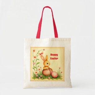 Bolsa Tote Coleção de Férias do Coelho da páscoa Vintage