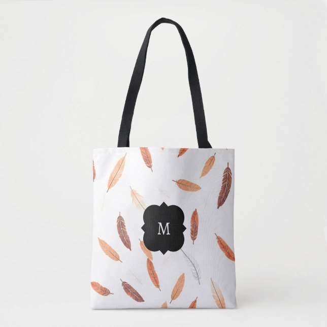Bolsa Tote Coleção de Luxo Boho Popular Feathers (Frente)