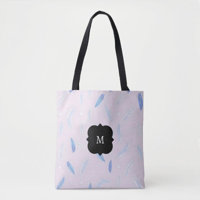 Bolsa Tote Coleção de Luxo Boho Tendência Penas (Frente)