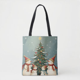 Bolsa Tote Coleção de Natal da Família Festivo Snowman