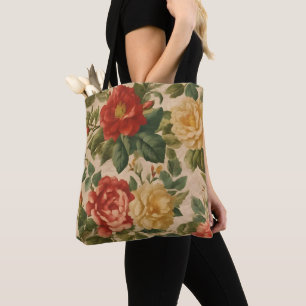 Bolsa Tote Coleção de Tendências de Vintage Floral Watercolor