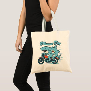 Bolsa Tote Coleção de Tubarão de Cartoon com Prazer