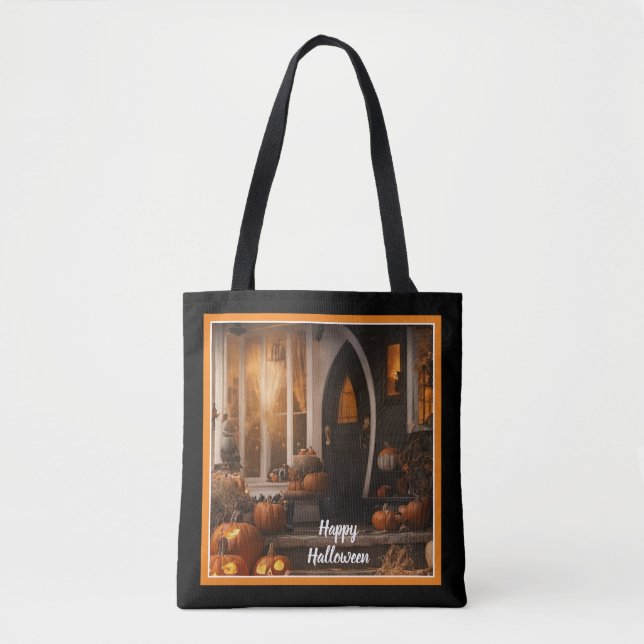 Bolsa Tote Coleção Doméstica Feliz de Halloween (Frente)