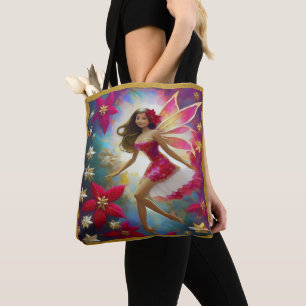 Bolsa Tote Coleção Fada de Natal - Cabelo Castanho Claro