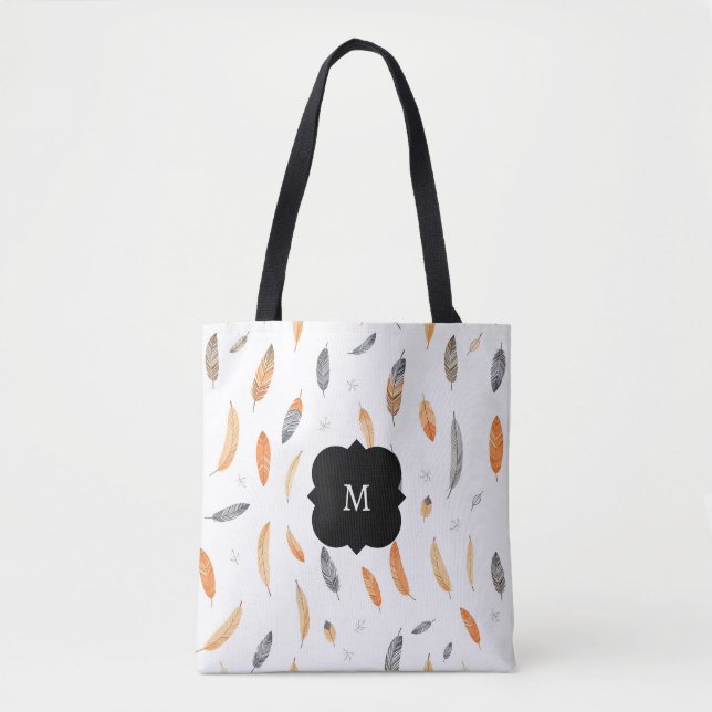 Bolsa Tote Coleção Luxuosa Boho da Moda Feathers (Frente)