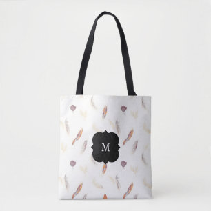 Bolsa Tote Coleção Luxuosa Boho de Penas da Moda