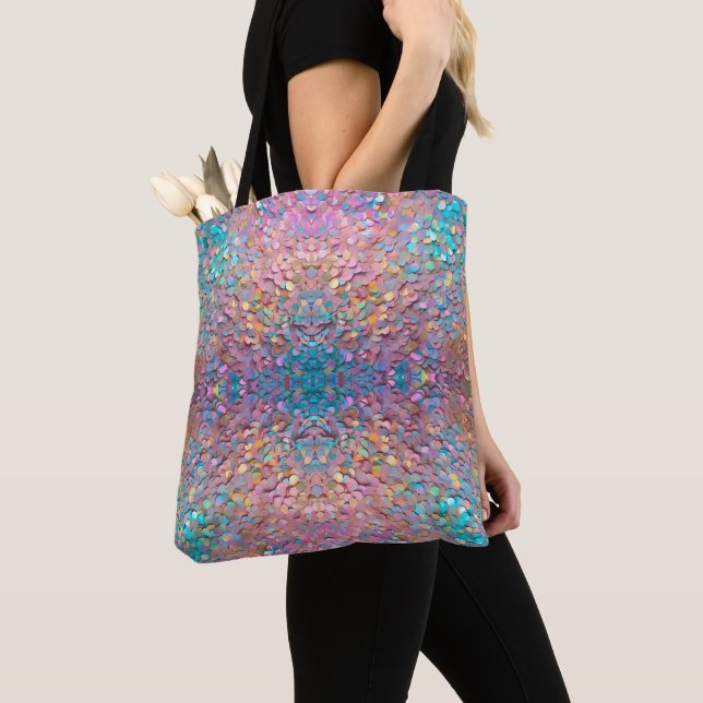 Bolsa Tote Coleção Moderna Holográfica Holográfica com Glitte (Close Up)
