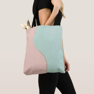 Bolsa Tote Coleção Moderno Abstrato Rosa Bege Menta