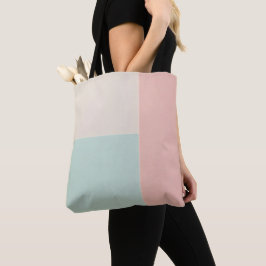 Bolsa Tote Coleção Popular de Rosa Bege Abstrato Menta