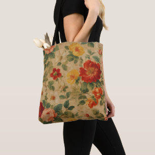 Bolsa Tote Coleção Popular Floral de Vintage Watercolor