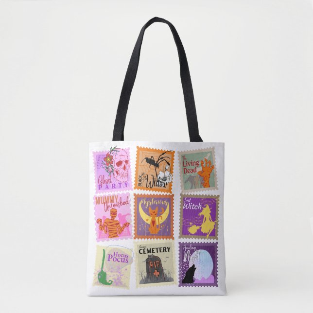 Bolsa Tote Coleções de Carimbo de Halloween Múltiplas (Frente)