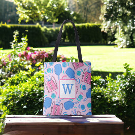 Bolsa Tote Coletes de picleball e bolas de vidro Pink Pré-Dis